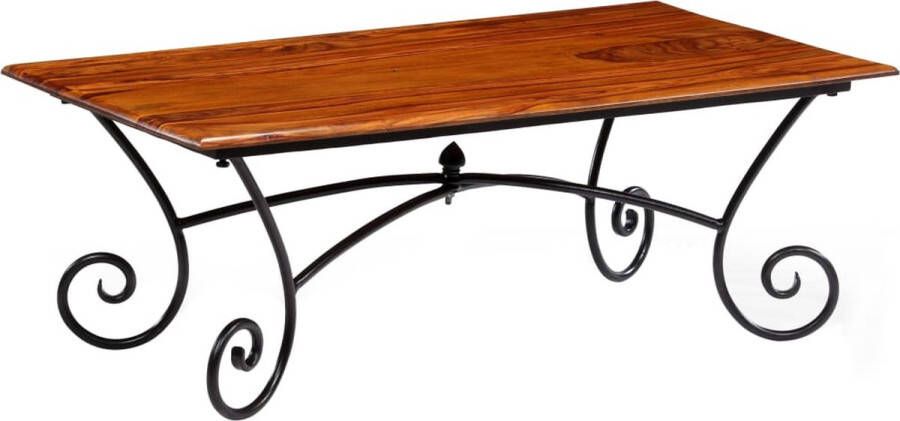 Decoways Salontafel met gekrulde poten 110x60x39 cm massief sheeshamhout