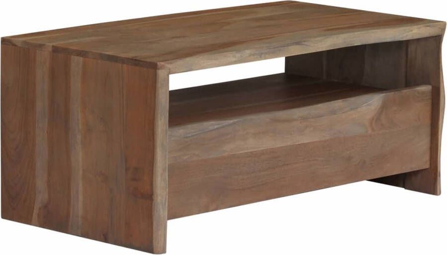 Decoways Salontafel met natuurlijke rand 90x50x40 cm acaciahout grijs