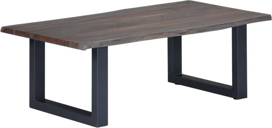 Decoways Salontafel met natuurlijke randen 115x60x40 cm acaciahout grijs