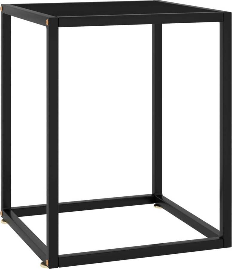 Decoways Salontafel met zwart glas 40x40x50 cm zwart