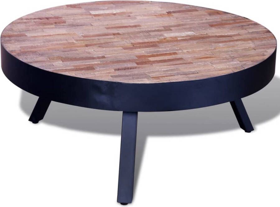 Decoways Salontafel rond gerecycled teakhout