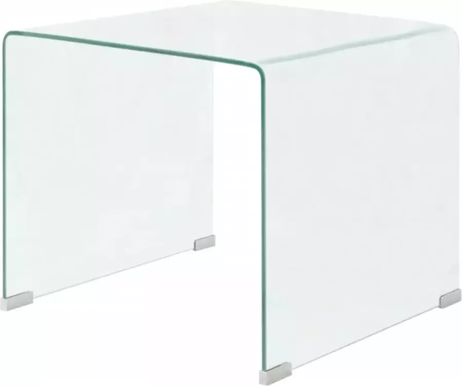 Decoways Salontafel transparant 49 5x50x45 cm gehard glas