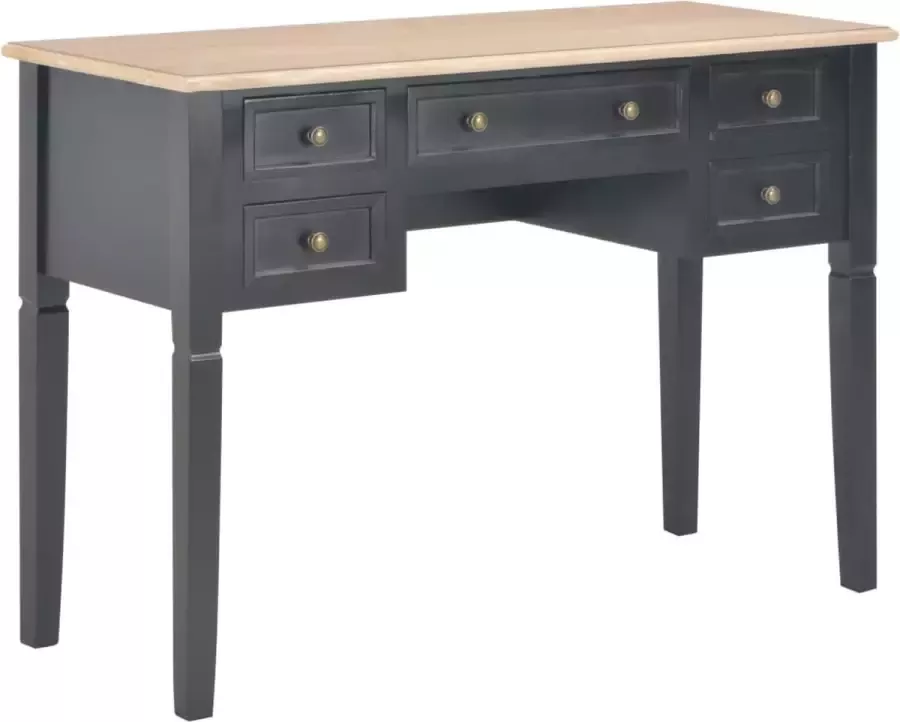 Decoways Schrijftafel 109 5x45x77 5 cm hout zwart