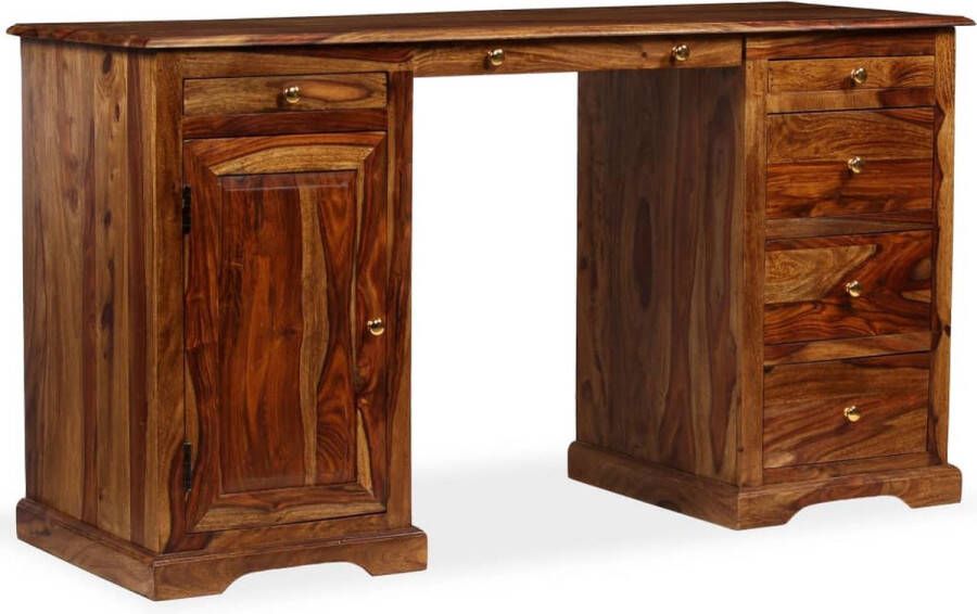 Decoways Schrijftafel 140x50x76 cm massief sheeshamhout