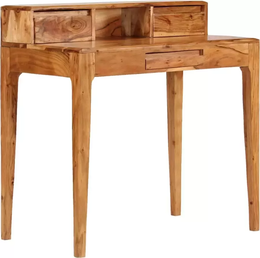 Decoways Schrijftafel met lades 88x50x90 cm massief hout
