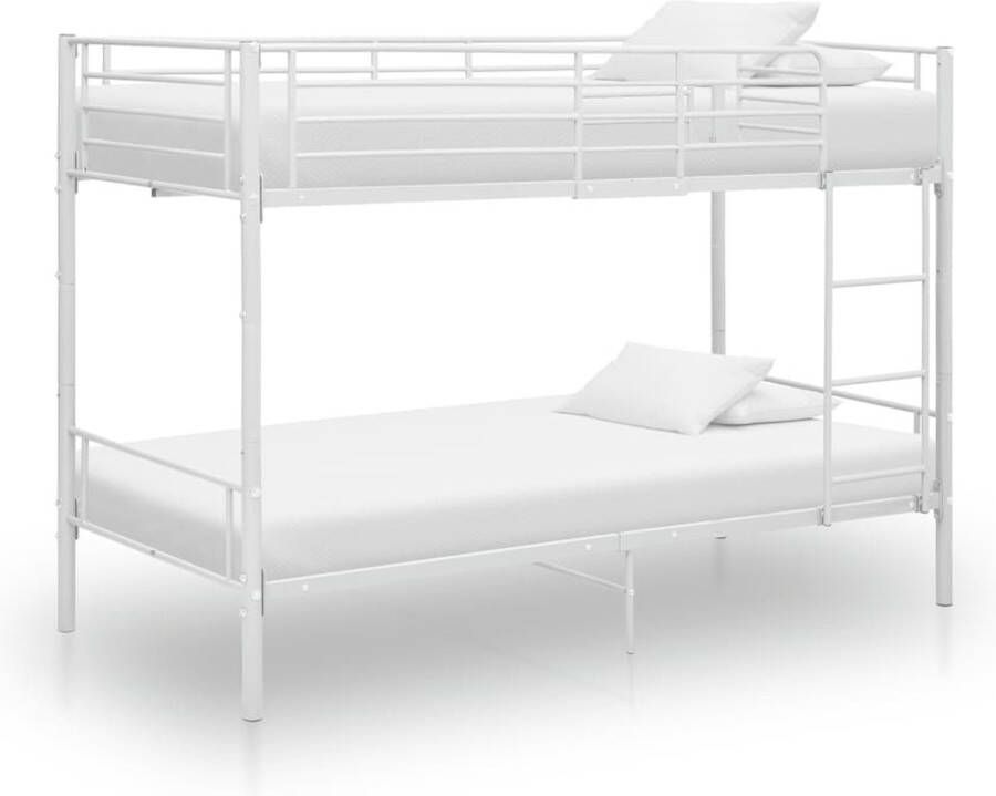 Decoways Stapelbed metaal wit 90x200 cm