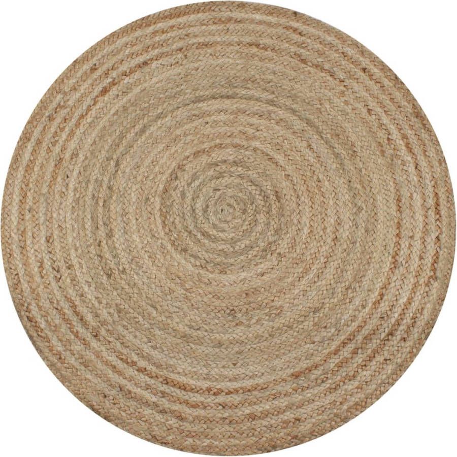 Decoways Tapijt rond 120 cm gevlochten jute