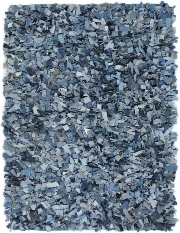 Decoways Tapijt shaggy hoogpolig 80x160 cm denim blauw