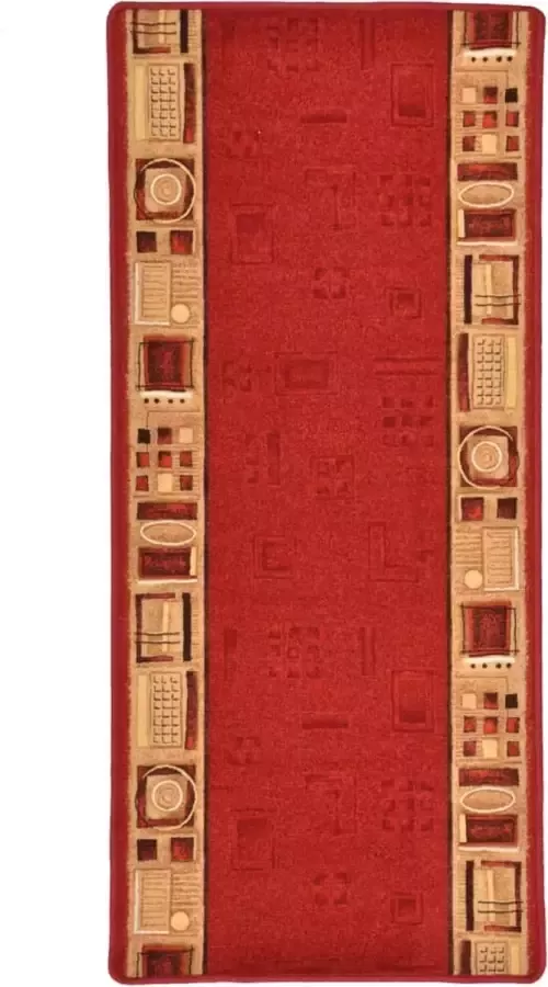 Decoways Tapijtloper met gelbodem 67x120 cm rood