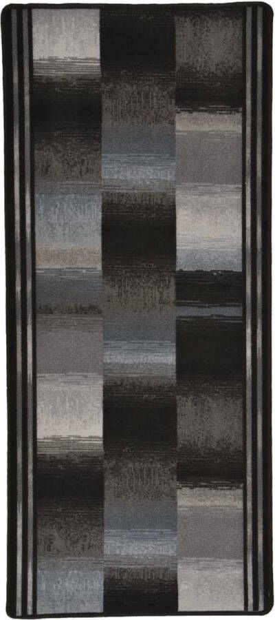 Decoways Tapijtloper met gelbodem 67x200 cm zwart
