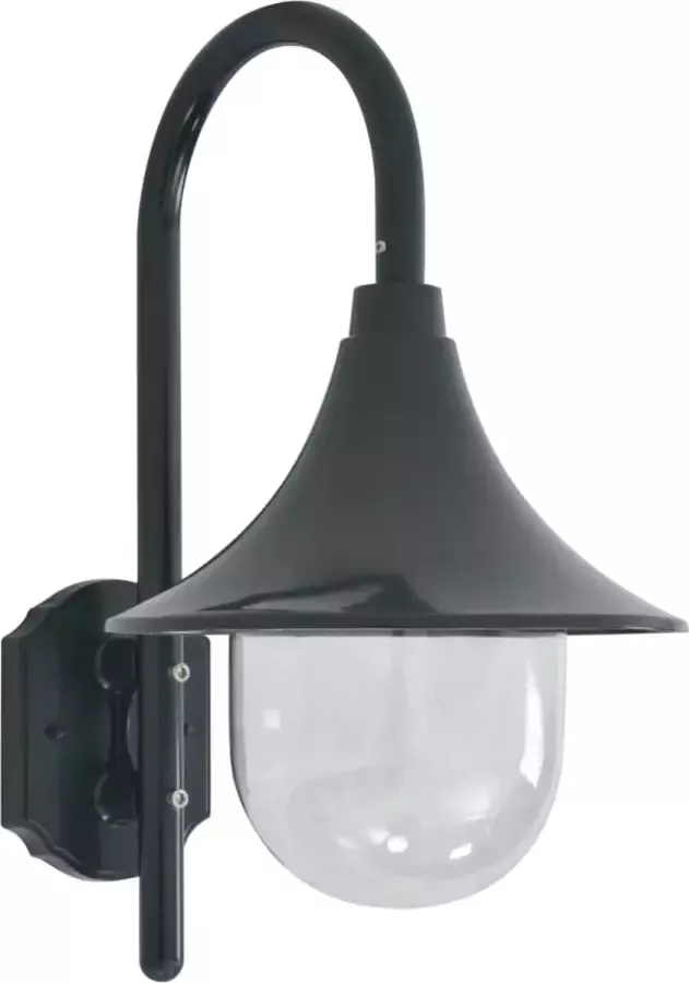 Decoways Tuin wandlamp E27 42 cm aluminium donkergroen
