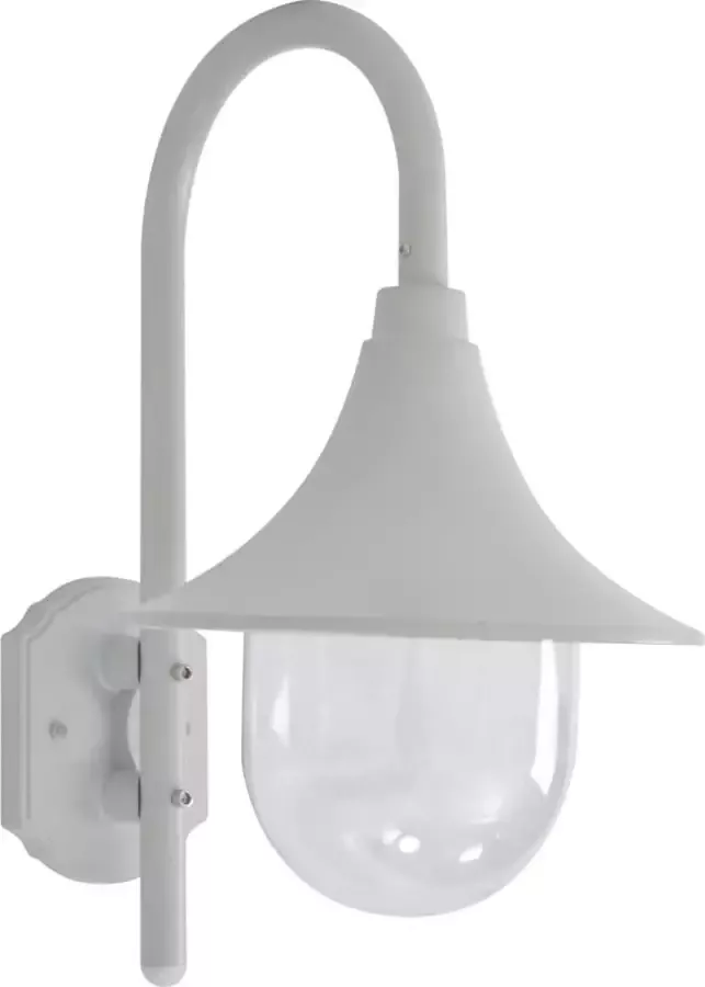Decoways Tuin wandlamp E27 42 cm aluminium wit