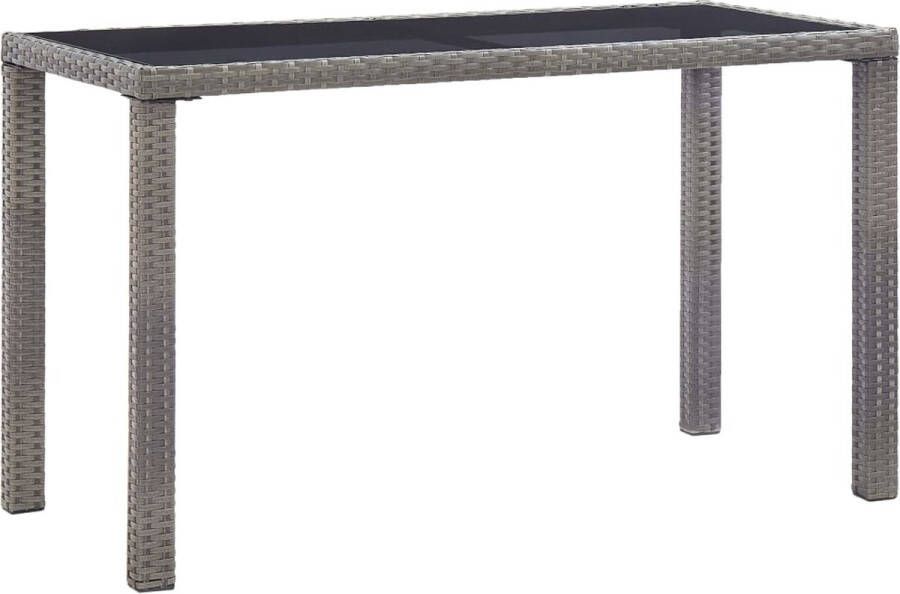 Decoways Tuintafel 123x60x74 cm poly rattan antraciet