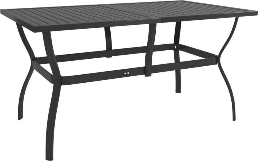 Decoways Tuintafel 140x80x72 cm staal antraciet