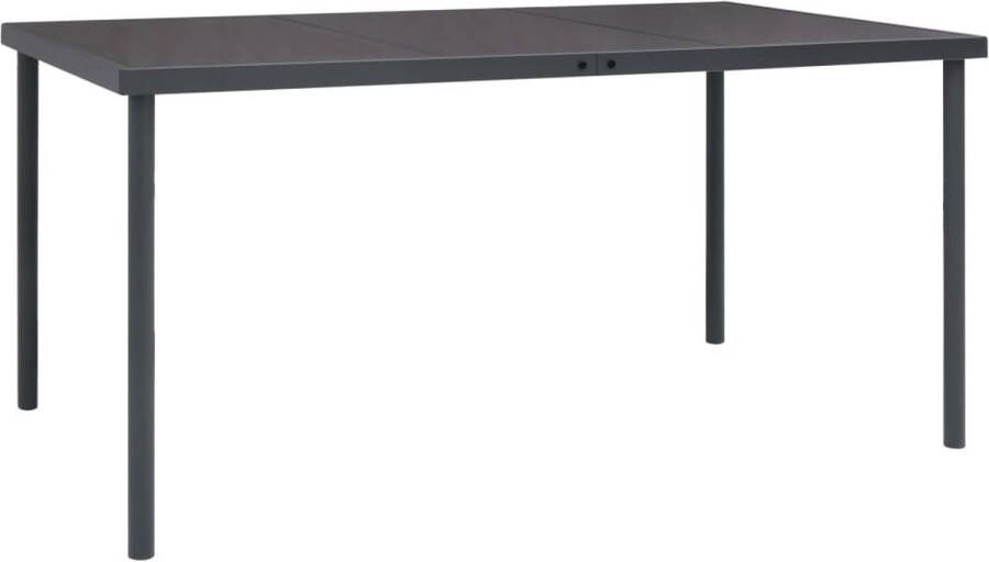 Decoways Tuintafel 150x90x74 cm staal antracietkleurig