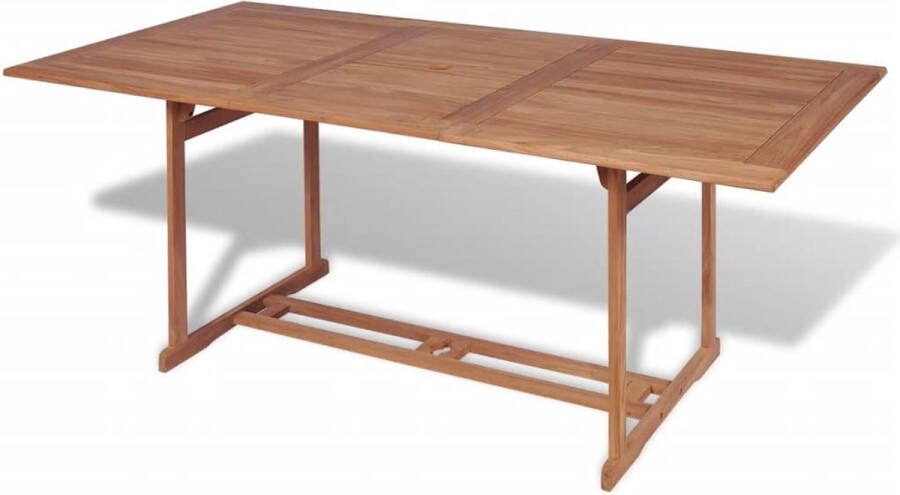 Decoways Tuintafel 180x90x75 cm massief teakhout