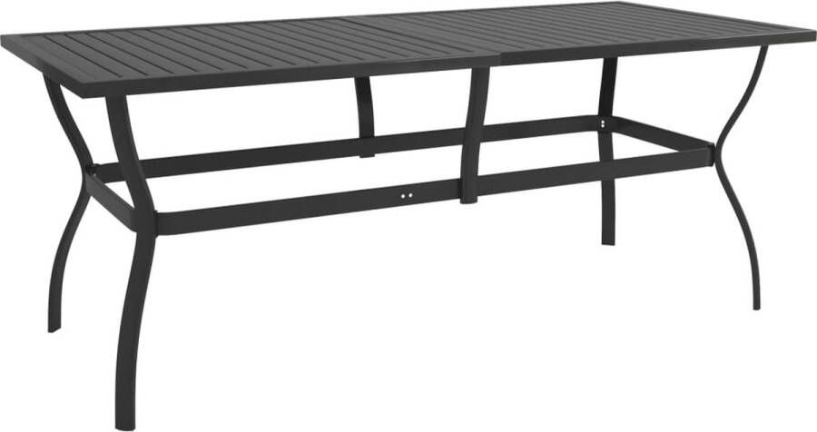 Decoways Tuintafel 190x80x72 cm staal antraciet