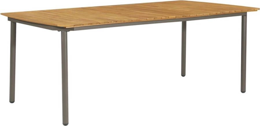 Decoways Tuintafel 200x100x72 cm massief acaciahout en staal