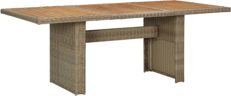 Decoways Tuintafel 200x100x74 cm poly rattan bruin