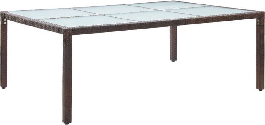 Decoways Tuintafel 200x150x74 cm poly rattan bruin