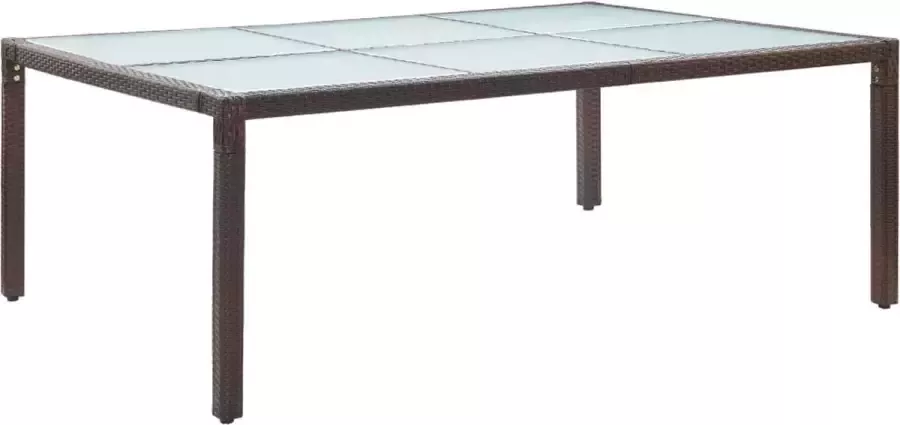 Decoways Tuintafel 200x150x74 cm poly rattan bruin