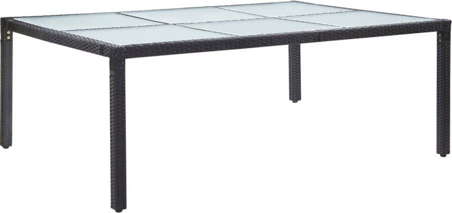 Decoways Tuintafel 200x150x74 cm poly rattan zwart