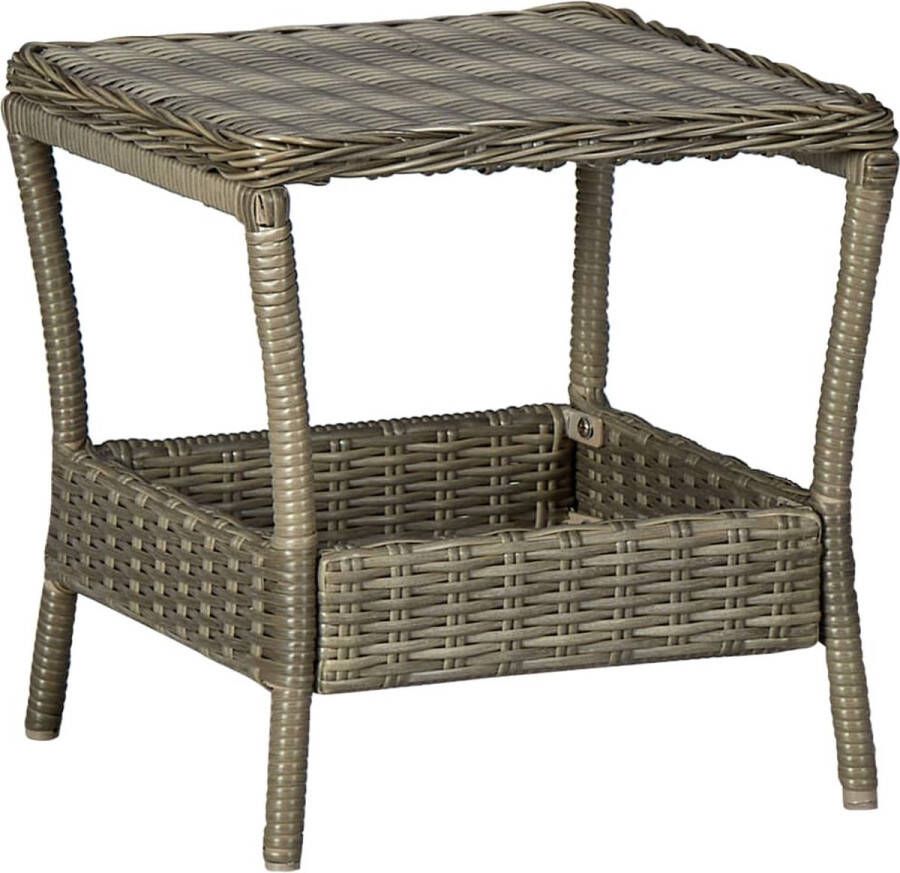 Decoways Tuintafel 45x45x46 5 cm poly rattan bruin