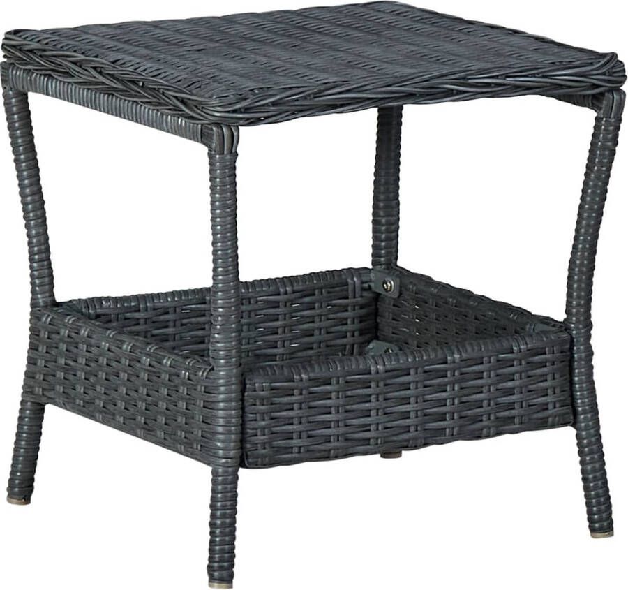 Decoways Tuintafel 45x45x46 5 cm poly rattan donkergrijs