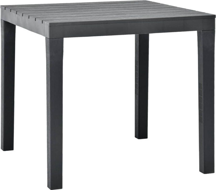 Decoways Tuintafel 78x78x72 cm kunststof antraciet