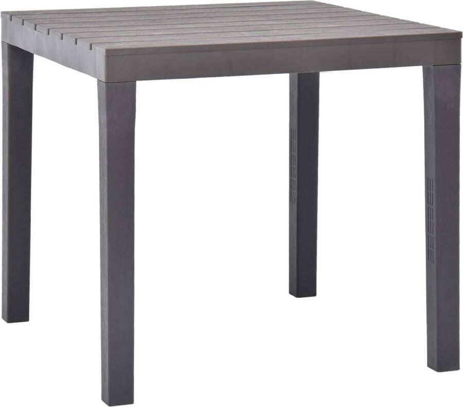 Decoways Tuintafel 78x78x72 cm kunststof mokka