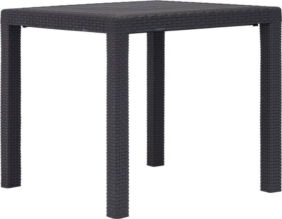 Decoways Tuintafel 79x79x72 cm rattan-look kunststof bruin