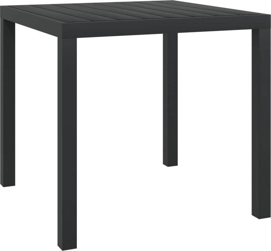 Decoways Tuintafel 80x80x74 cm aluminium en HKC zwart