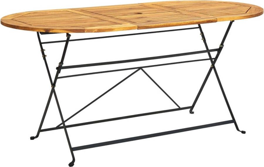 Decoways Tuintafel ovaal 160x85x74 cm massief acaciahout