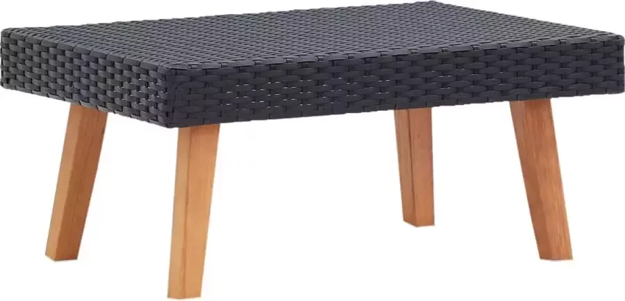 Decoways Tuintafel poly rattan zwart