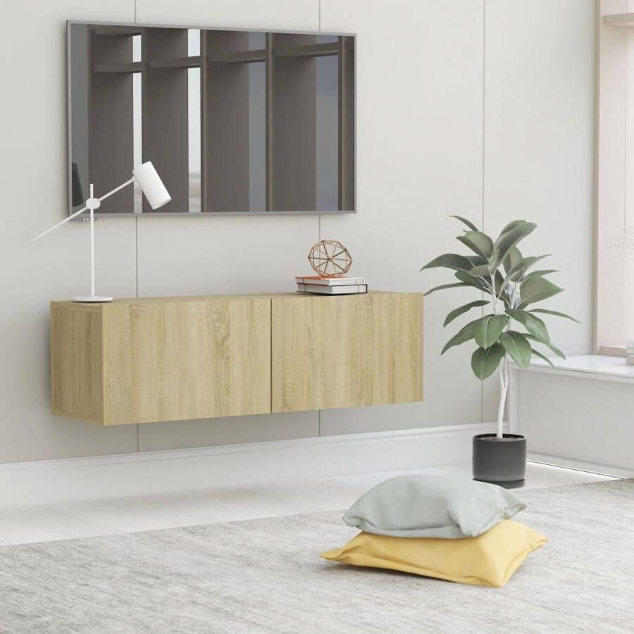 Decoways Tv-meubel 100x30x30 cm spaanplaat sonoma eikenkleurig