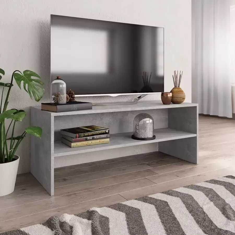 Decoways Tv-meubel 100x40x40 cm spaanplaat betongrijs
