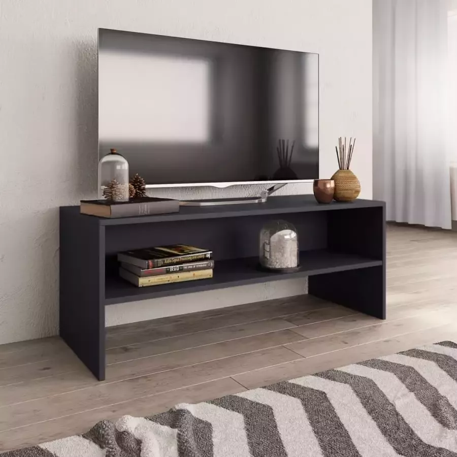 Decoways Tv-meubel 100x40x40 cm spaanplaat grijs