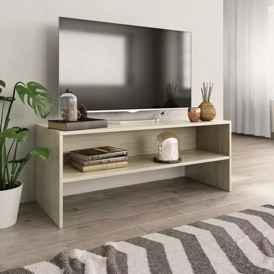 Decoways Tv-meubel 100x40x40 cm spaanplaat sonoma eikenkleurig