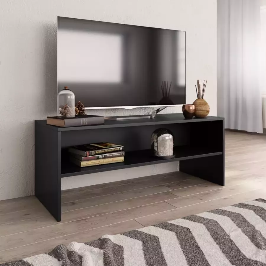 Decoways Tv-meubel 100x40x40 cm spaanplaat zwart