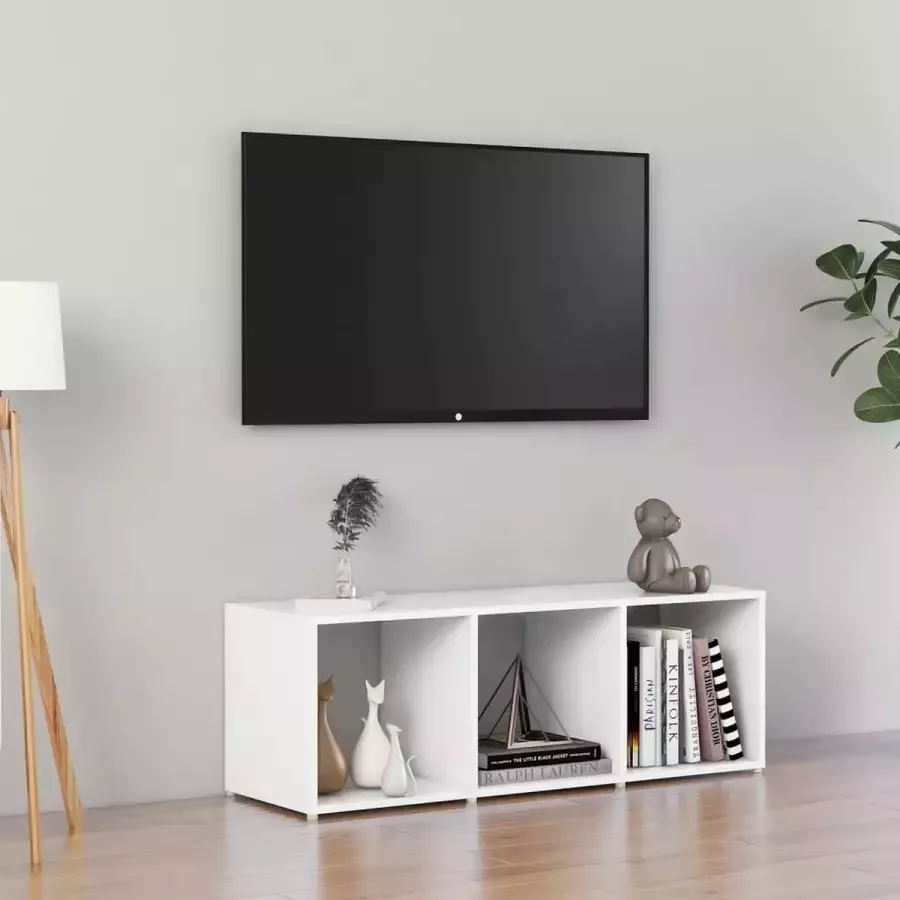 Decoways Tv-meubel 107x35x37 cm spaanplaat wit
