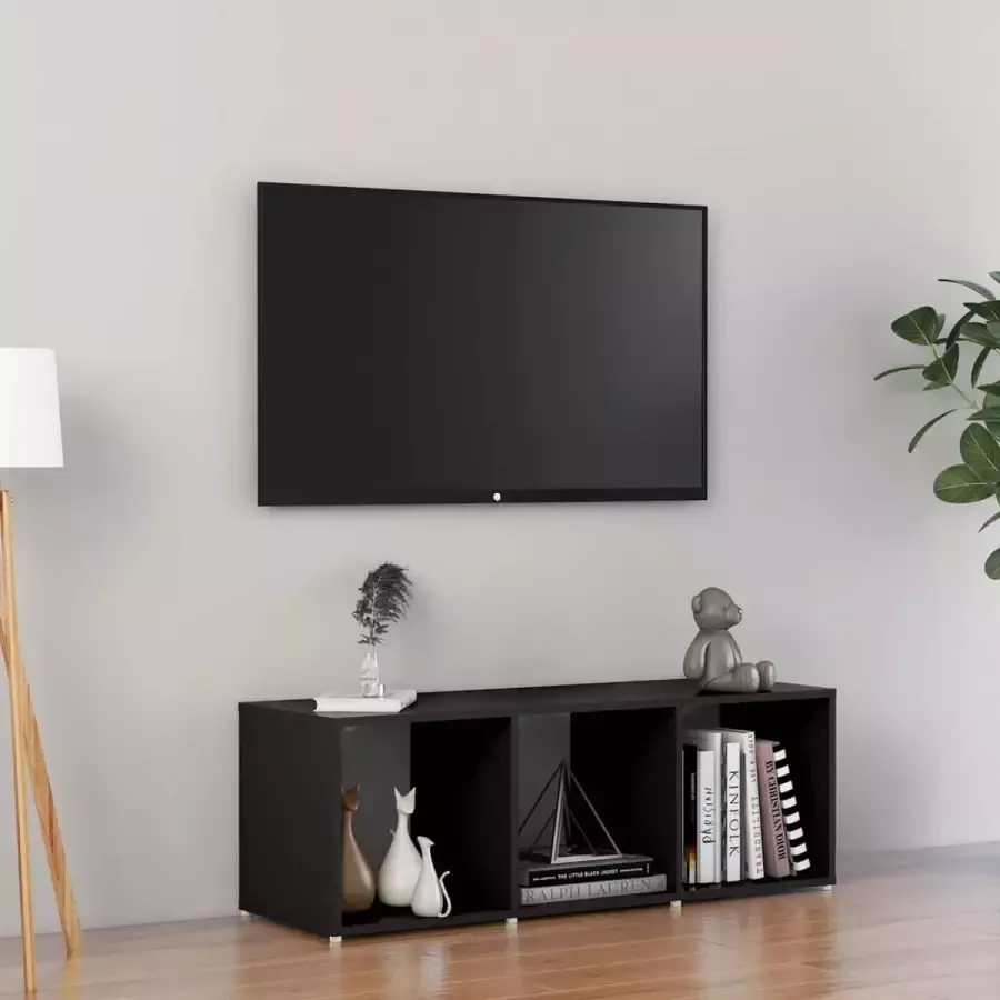 Decoways Tv-meubel 107x35x37 cm spaanplaat zwart