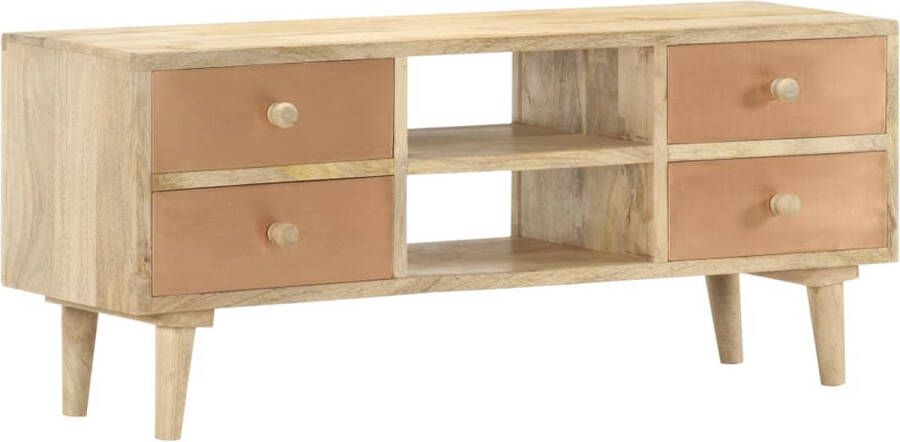 Decoways Tv-meubel 110x30x45 cm massief mangohout