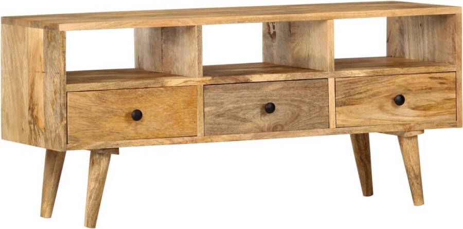 Decoways Tv-meubel 110x36x50 cm massief mangohout