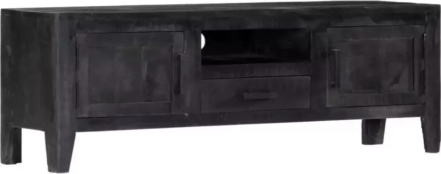 Decoways Tv-meubel 118x30x40 cm massief mangohout zwart