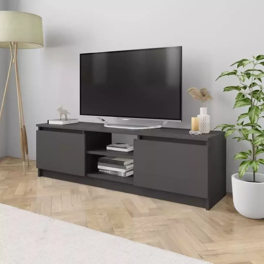 Decoways Tv-meubel 120x30x35 5 cm spaanplaat hoogglans grijs