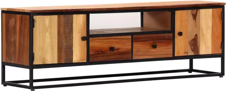 Decoways Tv-meubel 120x30x40 cm massief gerecycled hout en staal