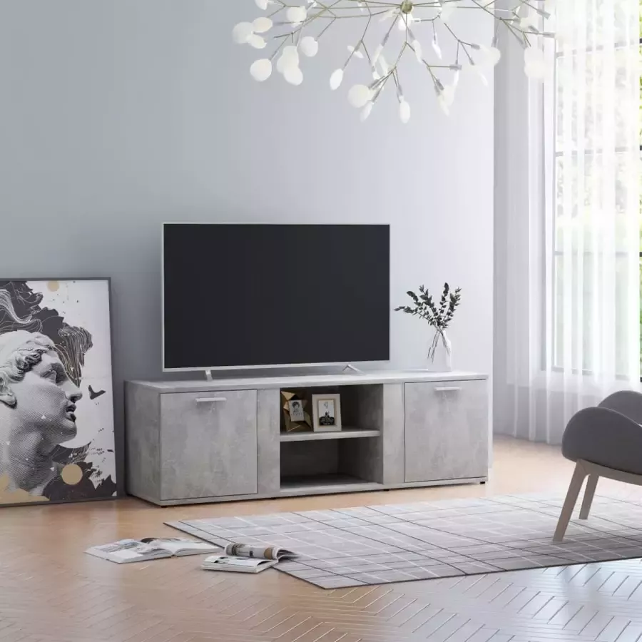 Decoways Tv-meubel 120x34x37 cm spaanplaat betongrijs