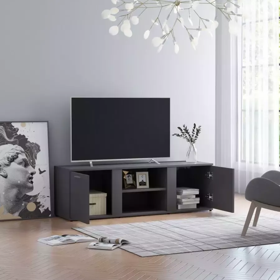 Decoways Tv-meubel 120x34x37 cm spaanplaat grijs
