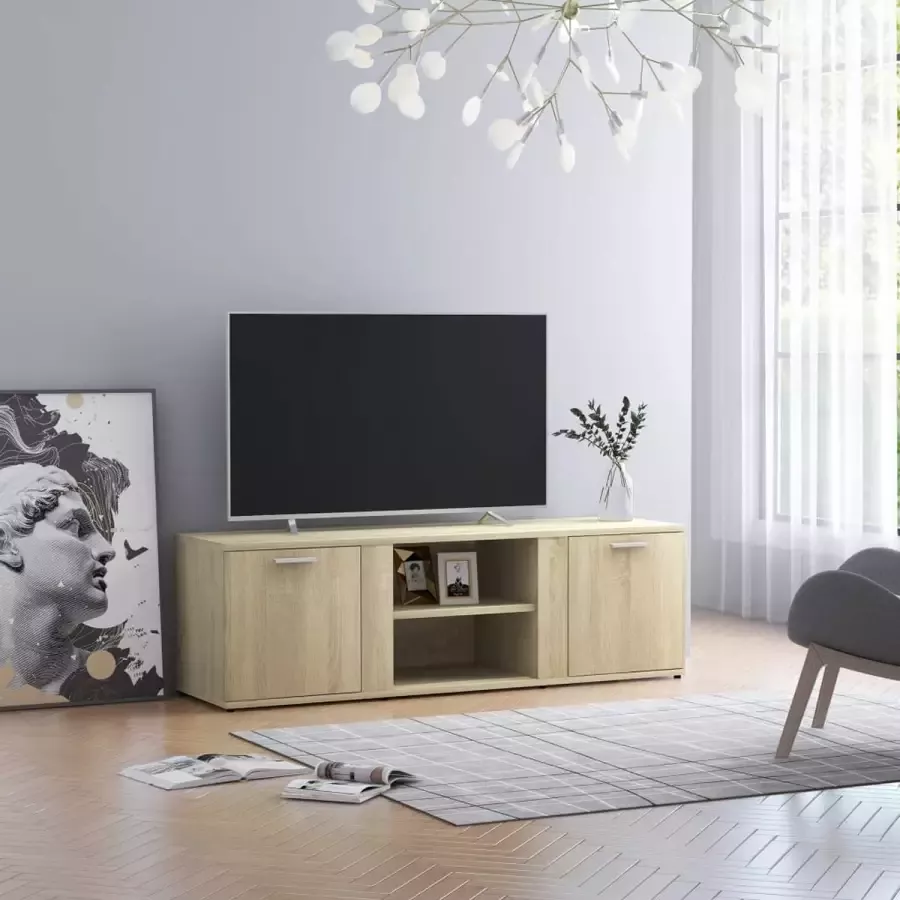 Decoways Tv-meubel 120x34x37 cm spaanplaat sonoma eikenkleurig