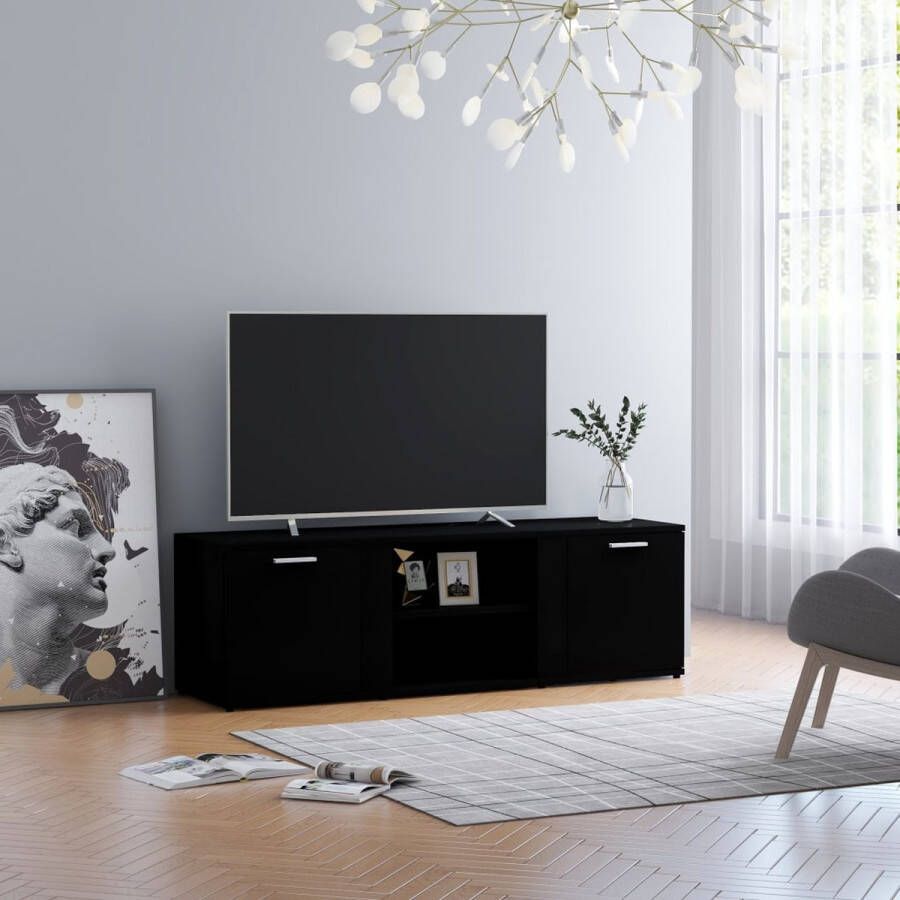 Decoways Tv-meubel 120x34x37 cm spaanplaat zwart